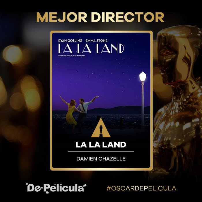 Wdepelicula's tweet photo. Damien Chazelle se lleva el Oscar a Mejor Director por "La La Land" #Oscars2017 #OscarDePelícula https://t.co/IsA2JNP6yU https://t.co/AOxAIvrcFk