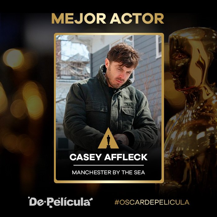 Wdepelicula's tweet photo. El Oscar a Mejor Actor es para Casey Affleck #Oscars2017 #OscarDePelícula https://t.co/IsA2JNP6yU https://t.co/JPOlsU9a4l