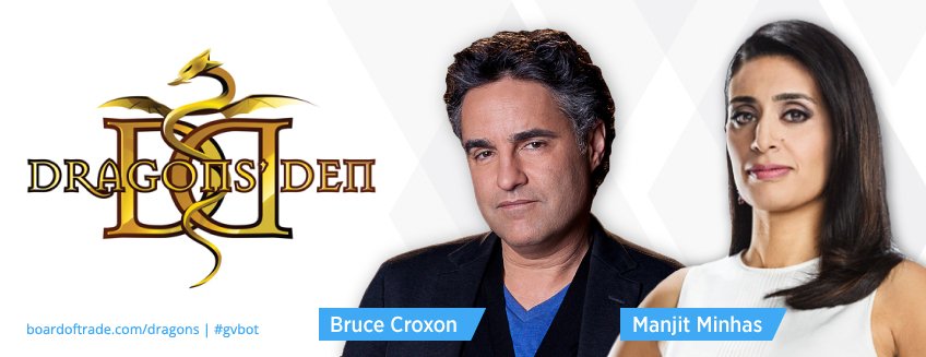 LangaraBA's tweet photo. Can't wait to see #CBCDragonsDen stars @bruce_croxon + @manjitminhas in #Vancouver March 13 at the #BCTECH Summit! https://t.co/l0f8c5IsOD https://t.co/OXLgd9mFzI