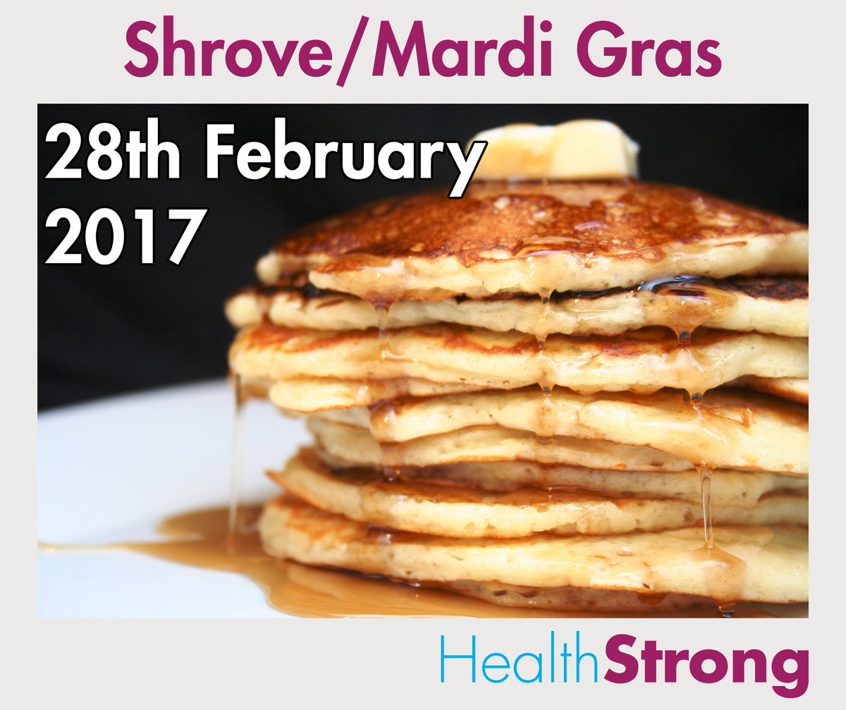 HealthStrongAHS's tweet photo. This year February 28th is Shrove, also known as Mardi Gras or Fat Tuesday, the last day before Lent.  Indulge safely. https://t.co/MkKIw4ZQzF