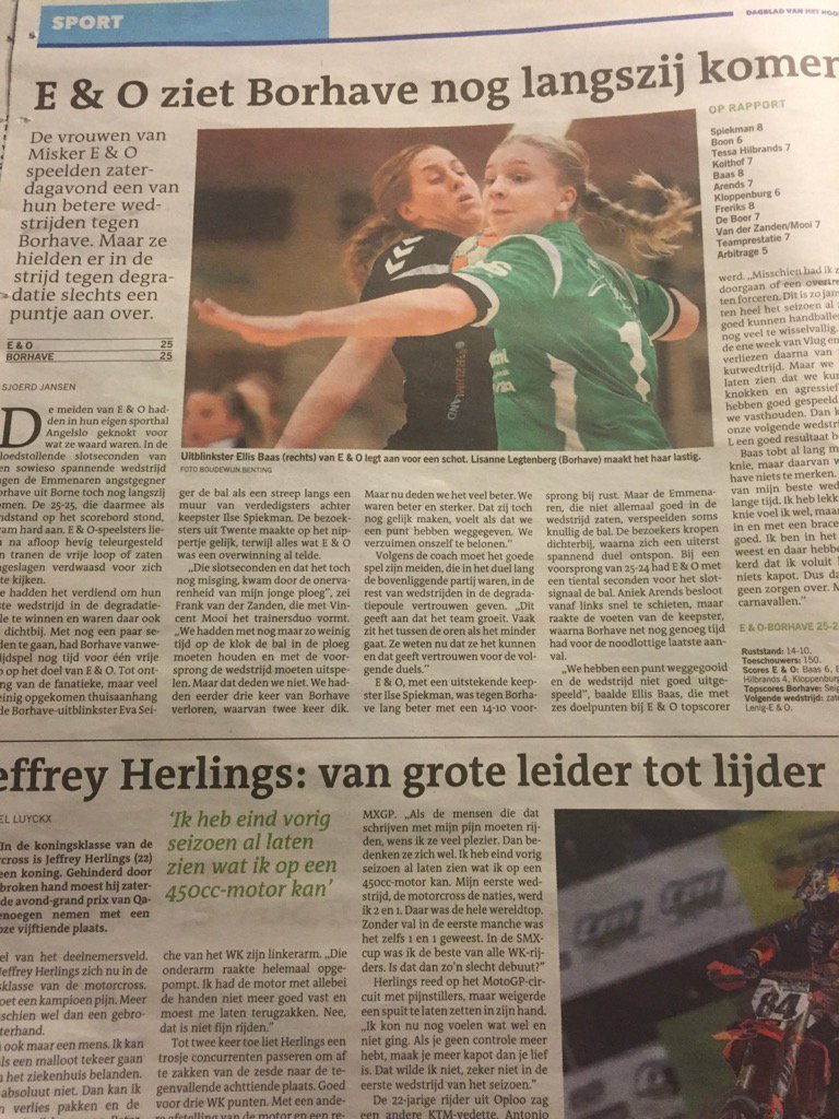 nolheijerman's tweet photo. #EenO vrouwen krijgen te weinig tegen #Borhave #Handbal https://t.co/kPQyXsoFWG