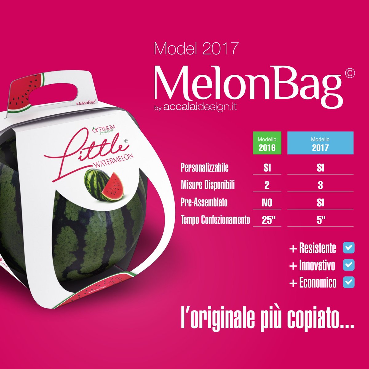 accalaidesign's tweet photo. Confezione per Mini Angurie MelonBag Modello 2017.
Per informazioni info@creativa87.it
#Packaging #design #frutta #verdura #ortofrutta https://t.co/iIr0NOHzfO