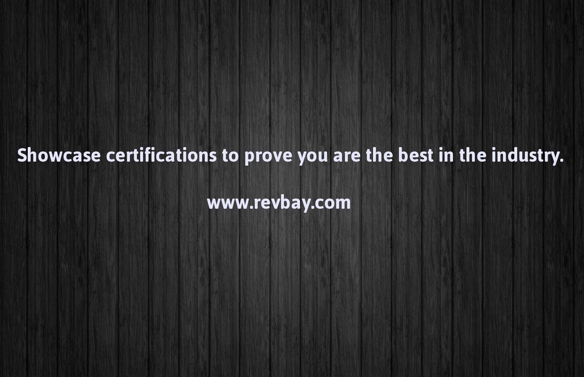 Showcase certifications to prove you are the best in the industry. > revbay.com/gallery/revbay…