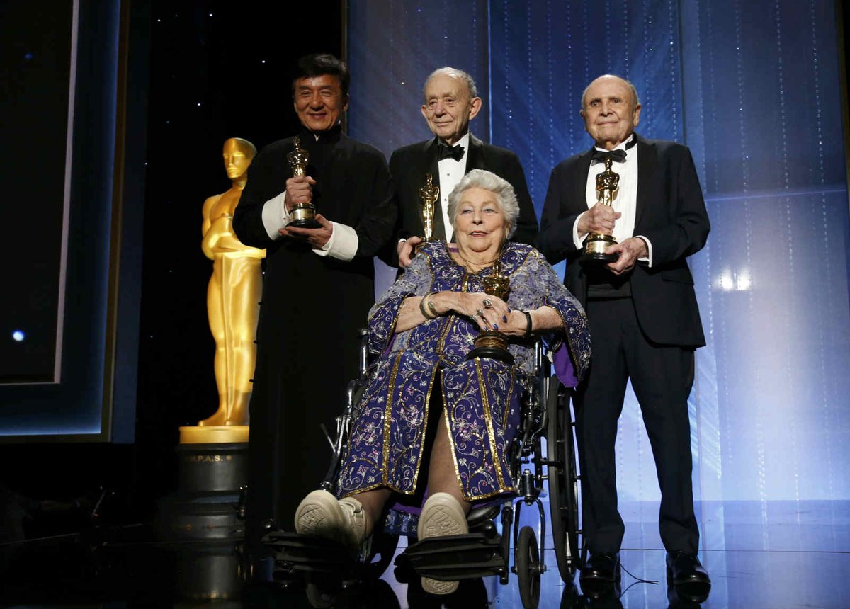 CGTNOfficial's tweet photo. Chinese action star #JackieChan receives an honorary #Oscar after more than 50 years in the movies https://t.co/ryLh8tfvLr