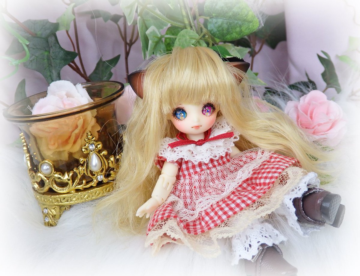 オビツ11 花かごの小部屋さま カスタムドール 猫耳付き ミニ