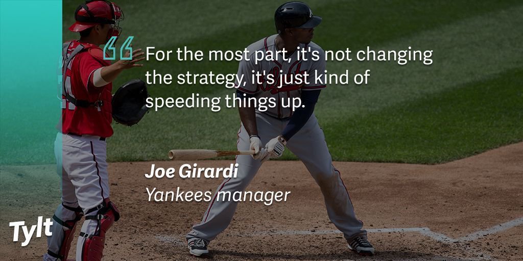 TheTylt's tweet photo. Baseball games are too long already! Changing the intentional walk rule is a good idea ⚾️
RT if we need to #SpeedUpBaseball https://t.co/S41uxgsqMK