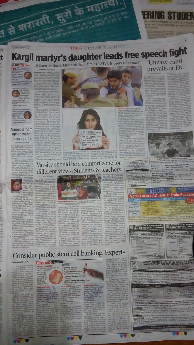 SubtelDharm's tweet photo. Look at the amount of space given to this #Left stooge in a national daily #TOI cause her anti #ABVP/#BJP post got "1200 likes"
@HinduRajyam https://t.co/crAO5dgWOK