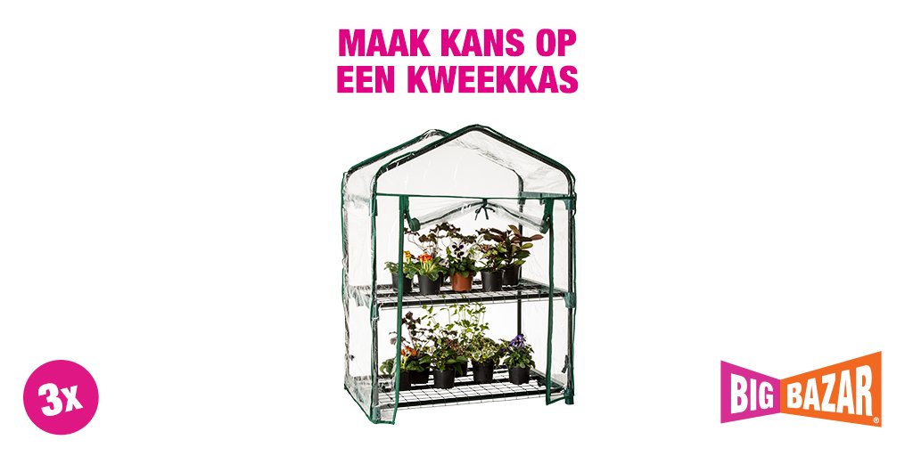 Wil jij kans maken op één van de drie kweekkassen? Kijk dan snel op: facebook.com/bigbazarbv #win #actie