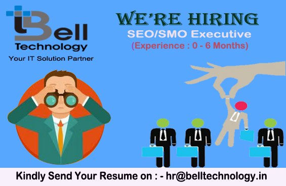 BellTech4U's tweet photo. #BellTechnology announce that we are expanding our #DigitalMarketing team for of SEO/SMO Executive send your CV hr@belltechnology.in https://t.co/3iHxtJZaTA