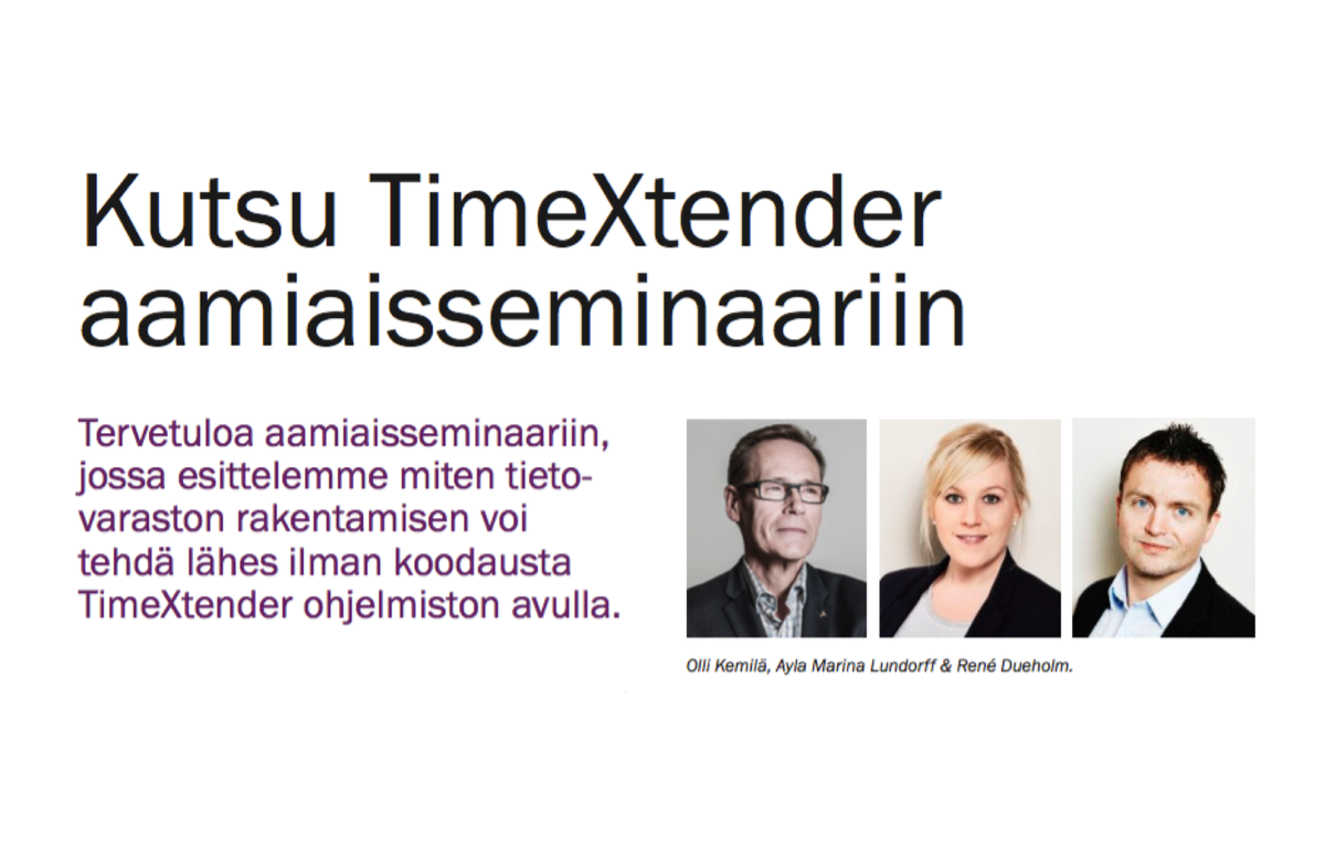 TimeXtender's tweet photo. Want faster time to value with fewer resources? Join us and @myclimber Finland for a breakfast seminar on Mar 21 - https://t.co/Byi2Bkg42o https://t.co/kWzfDqXhdD