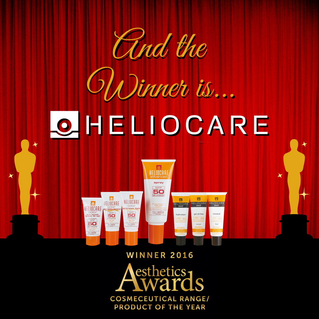 HeliocareUK's tweet photo. There's no mix-ups with this award! Heliocare is the Aesthetics Awards 2016 Cosmeceutical Range of the Year #AestheticsAwards #Oscars https://t.co/t3r468L91d