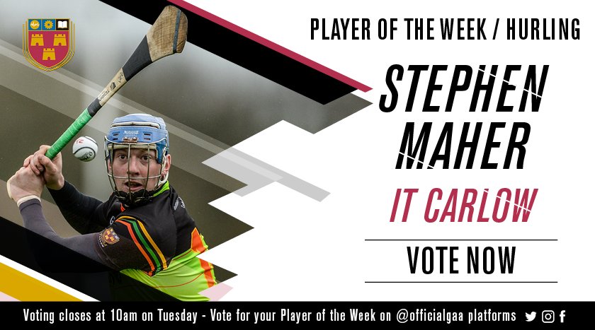 RETWEET to vote @ITCarlowGAA's Stephen 'Picky' Maher as the latest GAA.ie Hurling Player of the Week! #GAA