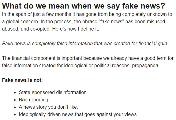 AfricaCheck's tweet photo. #FakeNews, as defined by @CraigSilverman. https://t.co/AvdxJEk6Tl