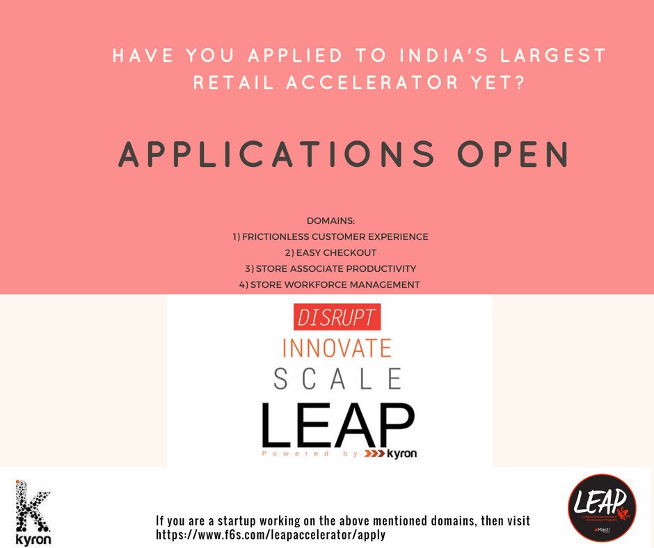 Applications open for #Retail #accelerator #LEAP. Wait no more. Click &amp; Apply--> f6s.com/leapaccelerato…