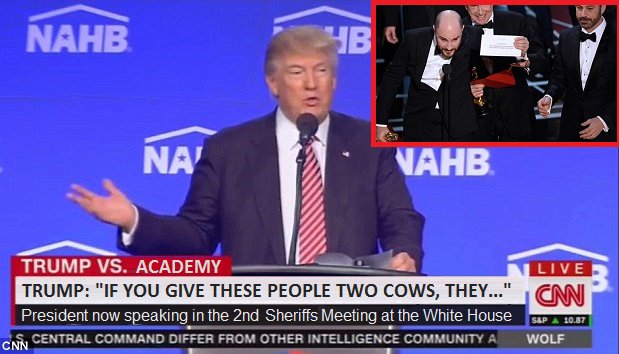 Oscar Törenindeki Karışıklığın Ardından Trump Hollywood'u Hedef Aldı: "Bunlara versen 2 sığır güdemezler ha..." zaytung.com/haberdetay.asp…