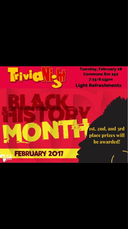 Y'all come out tomorrow to AASA's Trivia Night !! Prizes will be awarded &amp; there will be refreshments! Bring ya Black Knowlege✊🏾