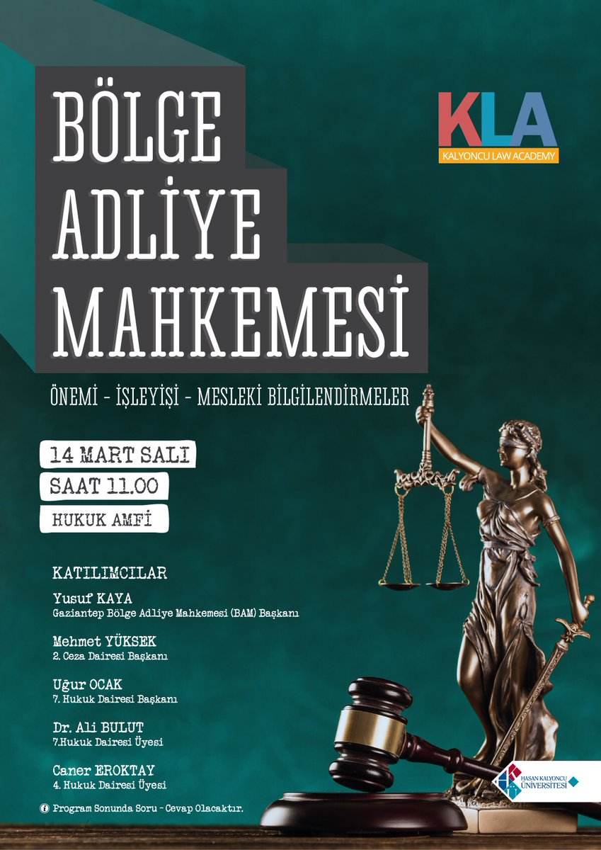Bölge Adliye Mahkemelerinin Kuruluşu&amp;Yapısı&amp;İşleyişi Konulu Konferansımıza Bekliyoruz!
