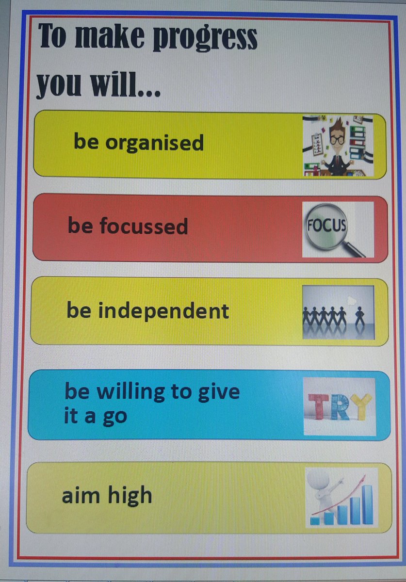 morganmfl's tweet photo. Hounsdown MFL's "5 to thrive". The result of today's INSET. Reminders for our classrooms. #mfltwitterati https://t.co/YkHGTRU2Eq