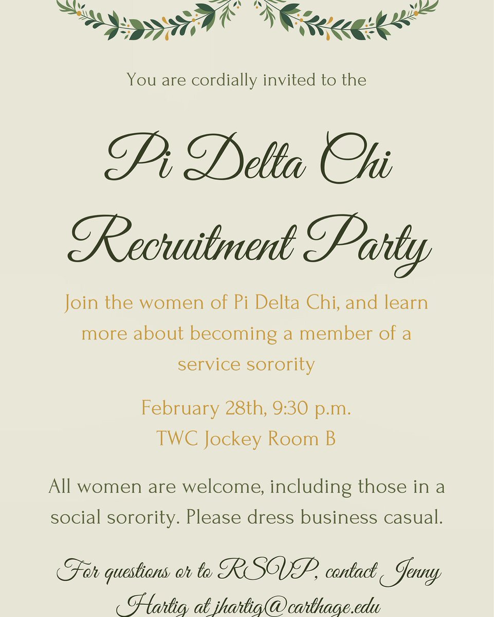 pdc_carthage's tweet photo. Join us tomorrow in the TWC Jockey C** for our recruitment party! We look forward to seeing familiar faces as well as new! https://t.co/AgDEndIBZT