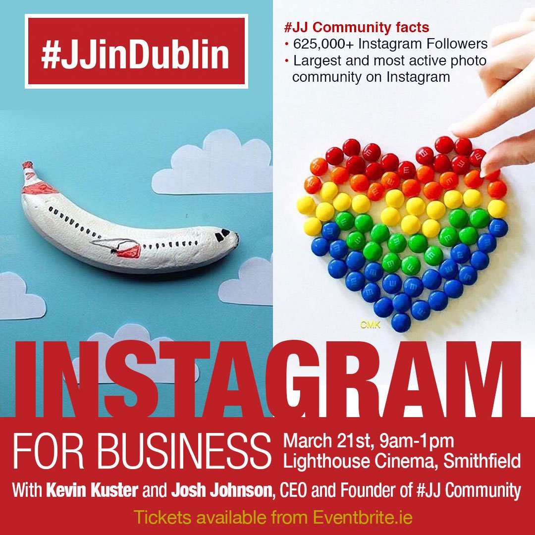 GavinDuffy's tweet photo. Keep Retweeting - 5 tickets up for grabs to the Instagram for Business event next month #JJcommunity https://t.co/0X7AkrSTc3