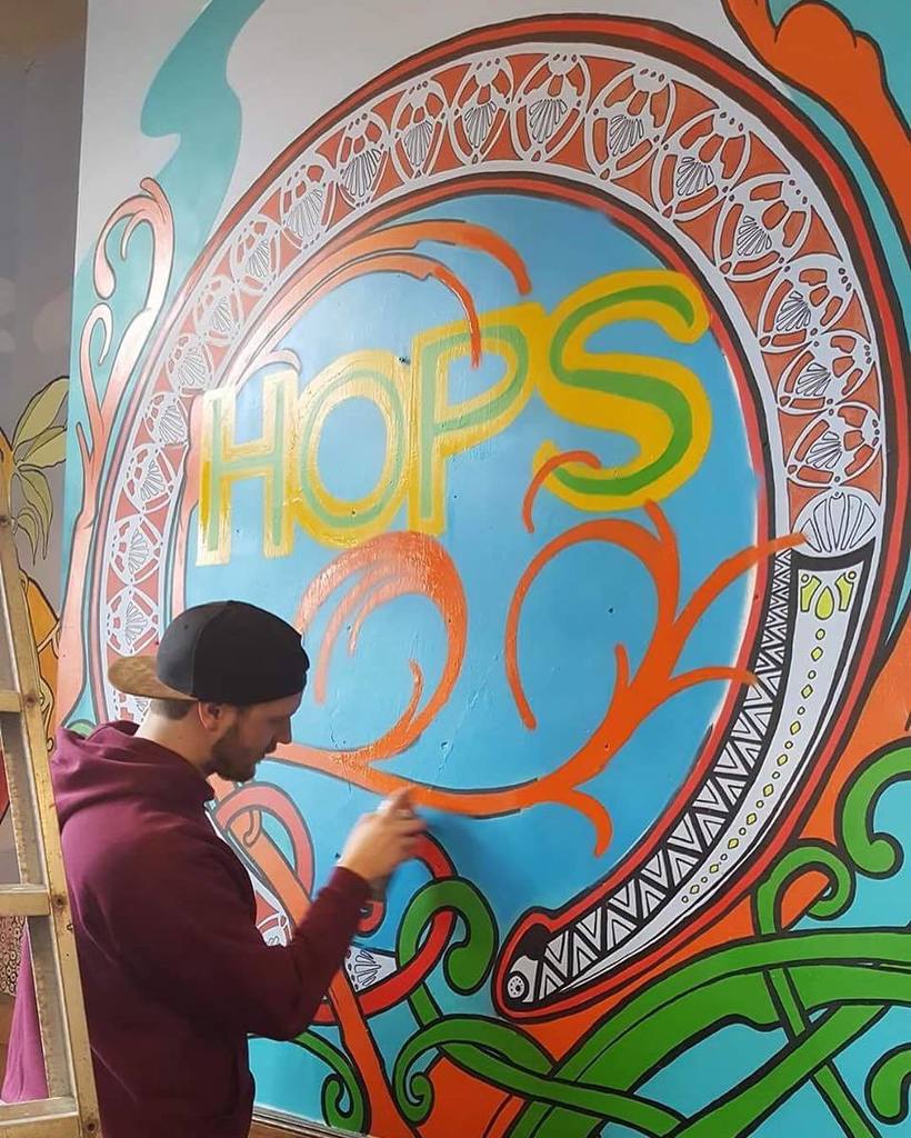 Not far off being finished now #WallArt #Art #Hops #BeerArt