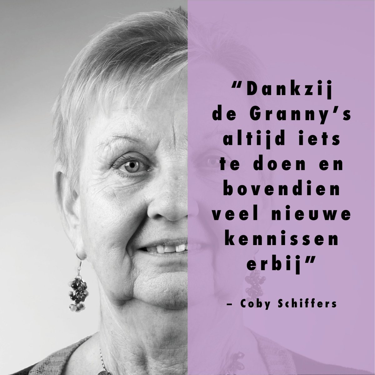 Benieuwd hoe de grannies Granny's Finest ervaren? Deze week Coby Schiffers aan het woord! #grannysfinest #grannyknowsbest #socialenterprise