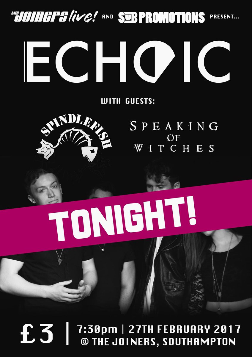 Playing at <a href="/joinerslive/">The Joiners</a> tonight with the amazing <a href="/EchoicOfficial/">Echoic</a> and <a href="/sow_uk/">Speaking Of Witches</a> This is going to be a great show so come on down!