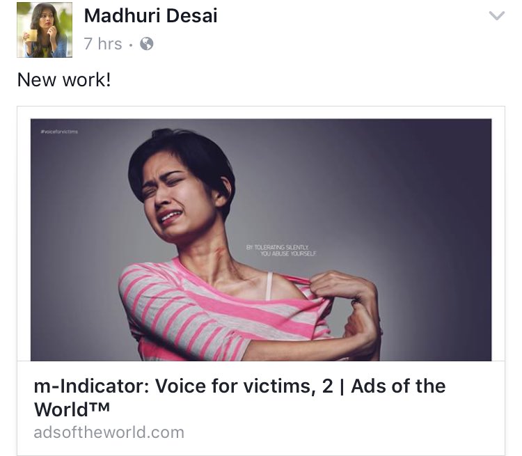 madhuridesai22's tweet image. By tolerating silently, you abuse urself.. #mindicator #voiceforvictims #socialwork #justice #victimized #victims #ad #print #campaign #ngo