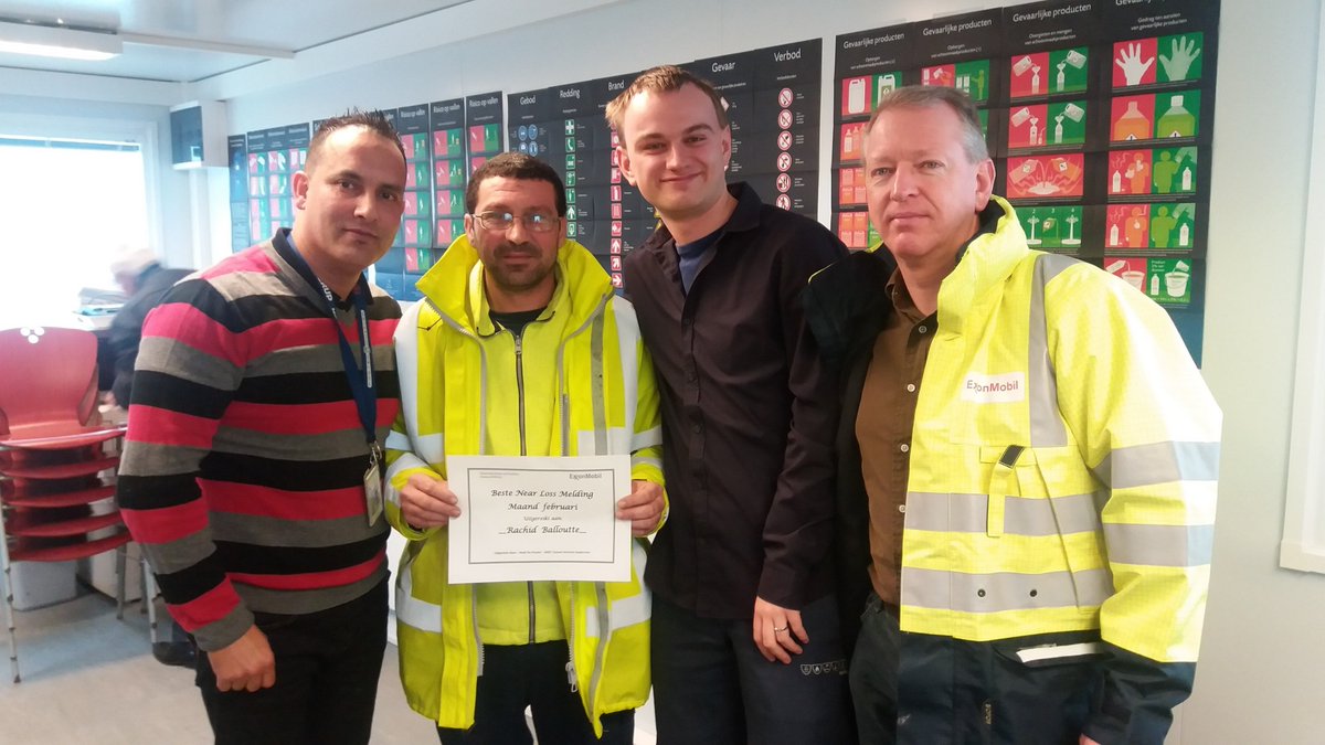 Gom kreeg de beste Near Loss van Februari bij onze klant ExxonMobil. 
Resultaat van een top team on site onder leiding van Bart en Hamid!