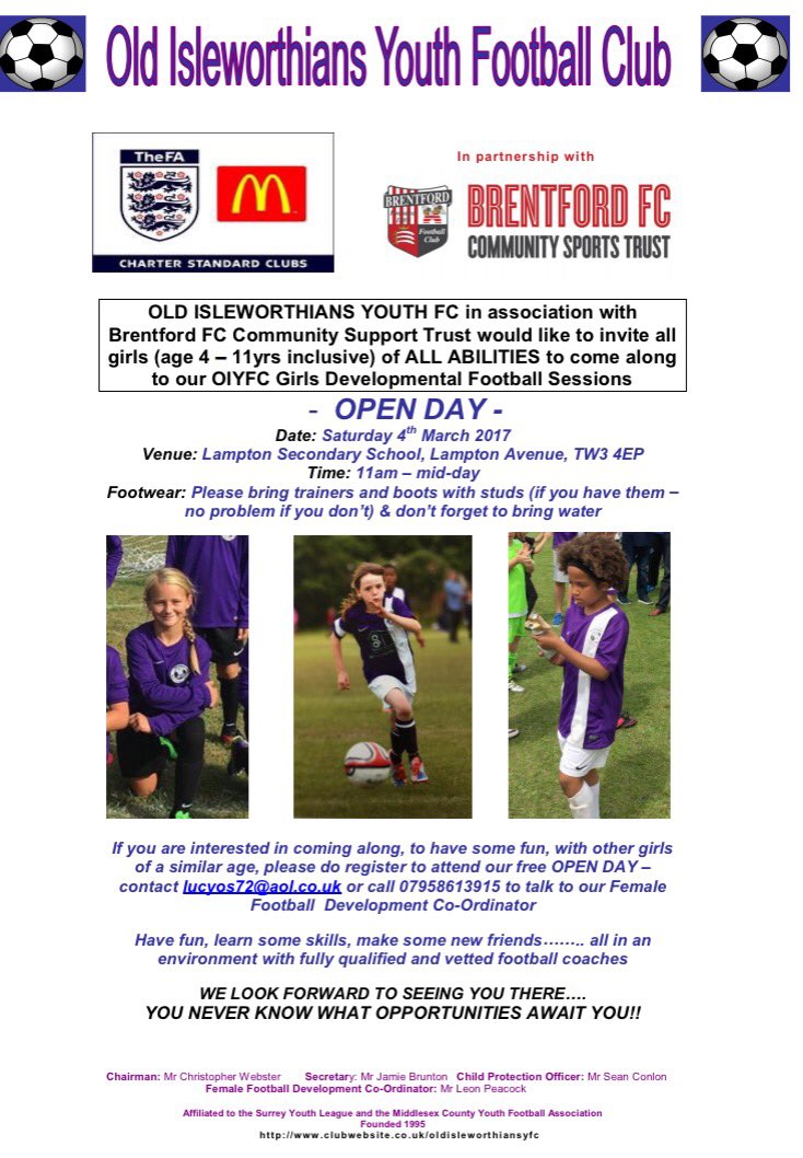 NEW FA Mini Soccer Centre starts this Saturday at <a href="/OldIsYouthFC/">Isleworthians Football Club</a> in partnership with BFCCST. GIRLS AGED 5-8yrs, all abilities welcome! ⚽🐝 RT!