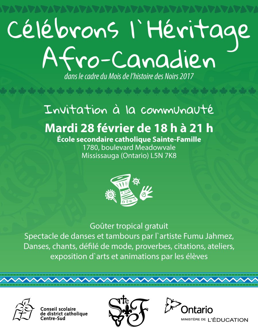 Csc Monavenir Celebrations Du Mois De L Histoire Des Noirs A Sainte Trinite Oakville Et Sainte Famille Mississauga Tous Sont Les Bienvenus Mhn T Co 8mnou3wdfr