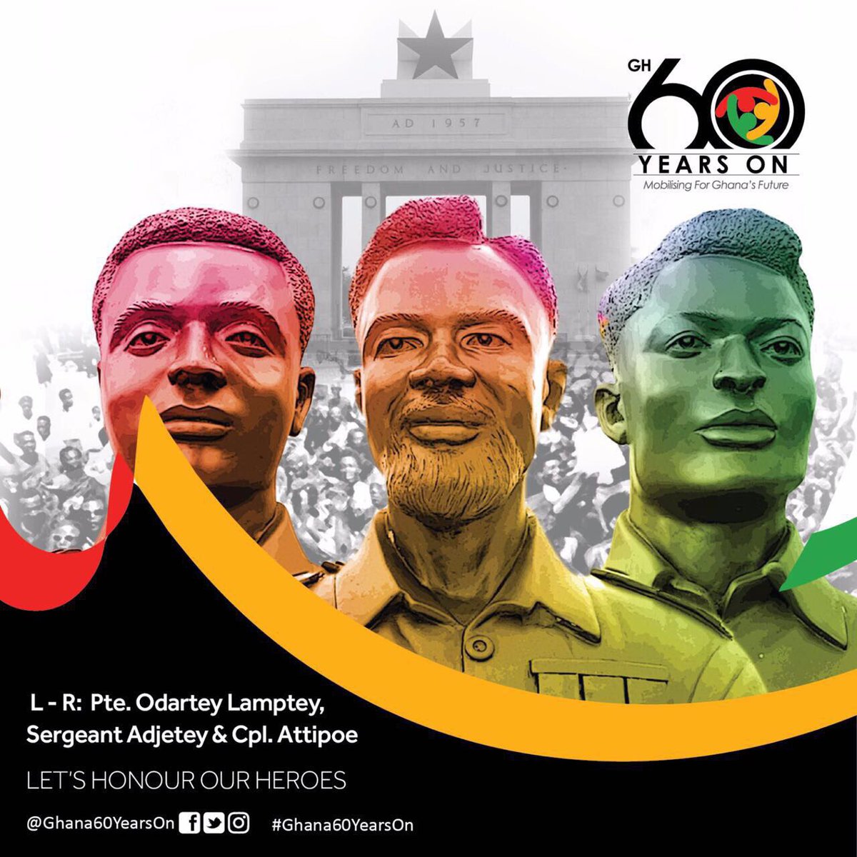 NAkufoAddo's tweet photo. Let's honour our heroes. #Ghana60YearsOn https://t.co/ugJAdFxziV