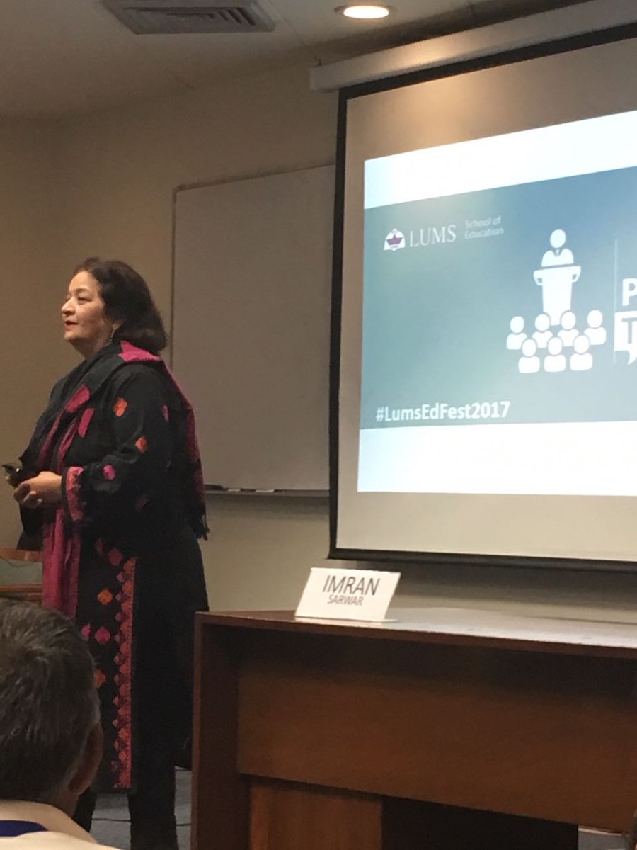 AlifAilaan's tweet photo. Don't be afraid of protest, of disruption: Dr. Baela Jamil @LUMS_SOE #LumsEdFest2017 @LifeAtLUMS @itacec1 https://t.co/U9nhs9cgD4