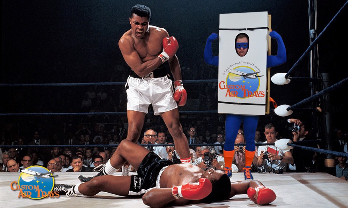 customairtrays's tweet photo. Float like a 🦋, sting like a 🐝! Looks like the guy on the mat may need an air tray to get home! https://t.co/pREJPTp5R1