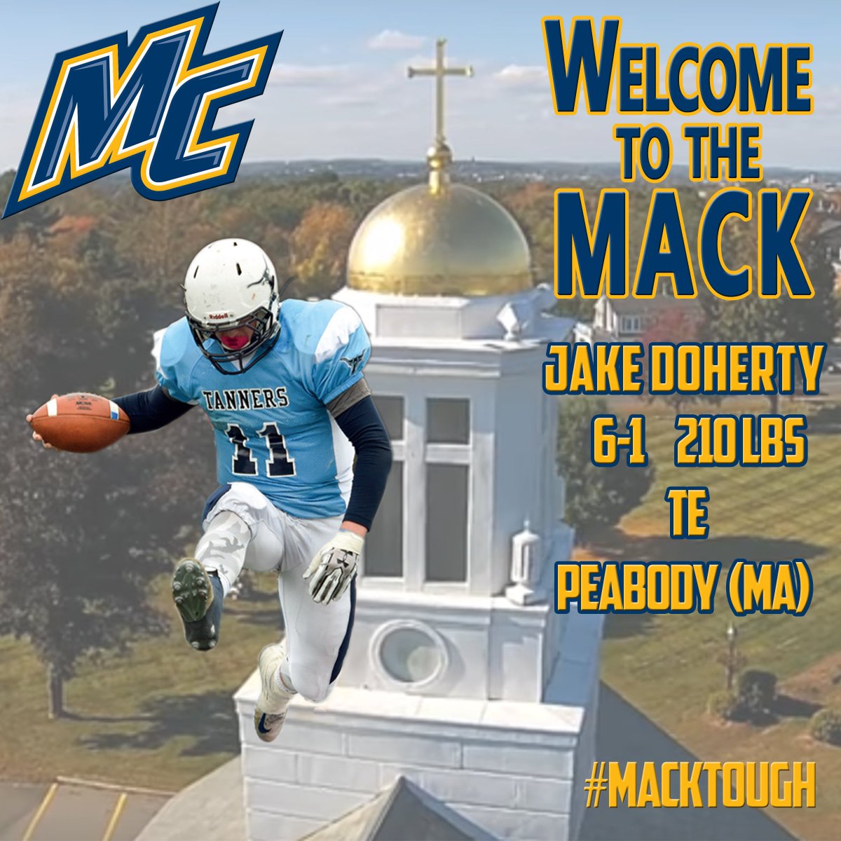 Merrimack_FB's tweet photo. We are excited to welcome Jake Doherty to the MACK #MackTough #WinTheDay https://t.co/Ju6UTUWTrU