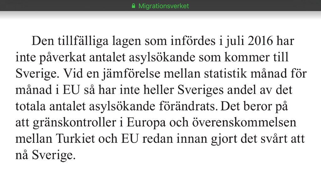 Antalet asylsökande störtdök i Sverige 2016, men inte på grund av flyktingåtstramningarna, enligt <a href="/Migrationsverk/">Migrationsverket</a> .