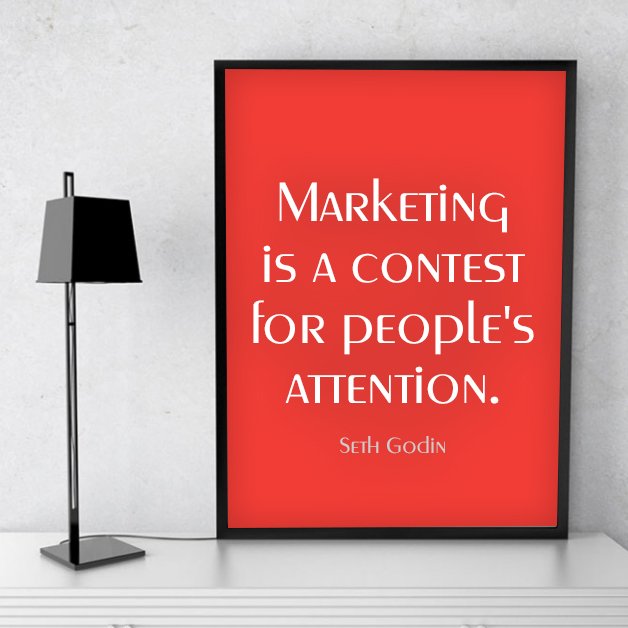 DesignAndPromos's tweet image. Marketing is a contest for people's attention. - Seth Godin
#marketing #imprint #quote #quoteoftheday # marketingquote