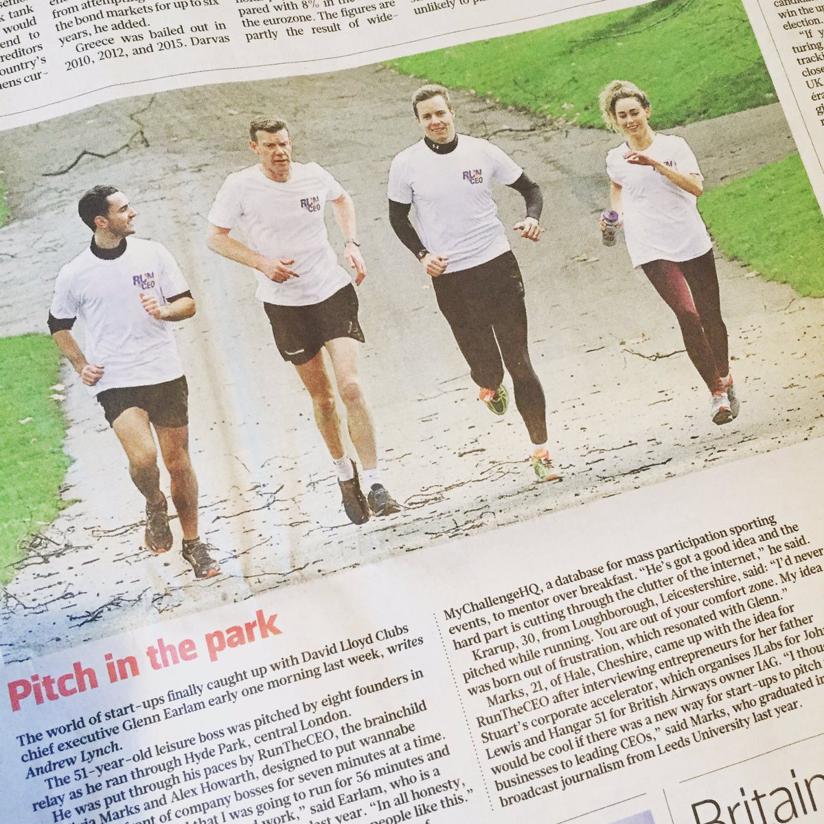 What an honour! We loved featuring in the <a href="/ST_Business/">ST_Business</a> Thanks to <a href="/RunTheCEO/">RunTheCEO</a> and <a href="/DavidLloydUK/">David Lloyd Clubs</a> . What a day