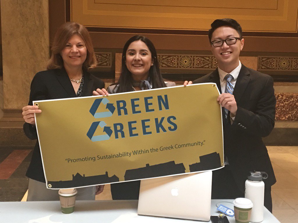 Purdue Green Greeks - Tks for your work, Ryan &amp; Gianna.  3 of 8 Purdue tables focused on sustainability!! Go Boilers!