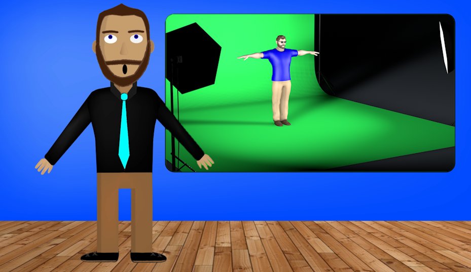 Mr_Webb7's tweet photo. Even my #CharacterAnimate is impressed with my #AdobeFuse and @AdobeAE presentation on how to light a #greenscreen. #AdobeGenPro https://t.co/9VjG6WrNp0