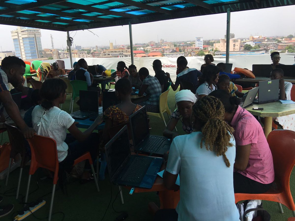DjangoGirlsLAG's tweet photo. #DjangoGirlsLag installation party in full swing.
#IDPsCode #AllCodersMatter https://t.co/P14fq9kdMF