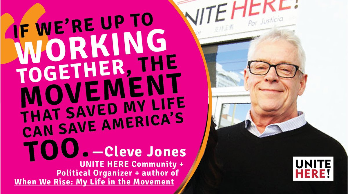 unitehere's tweet photo. Today's the day...RT if you're watching @WhenWeRiseABC tonight! It features story of our own @CleveJones1 9pET &amp; PT #LGBTQ #WhenWeRise https://t.co/NRnbOuHvgX