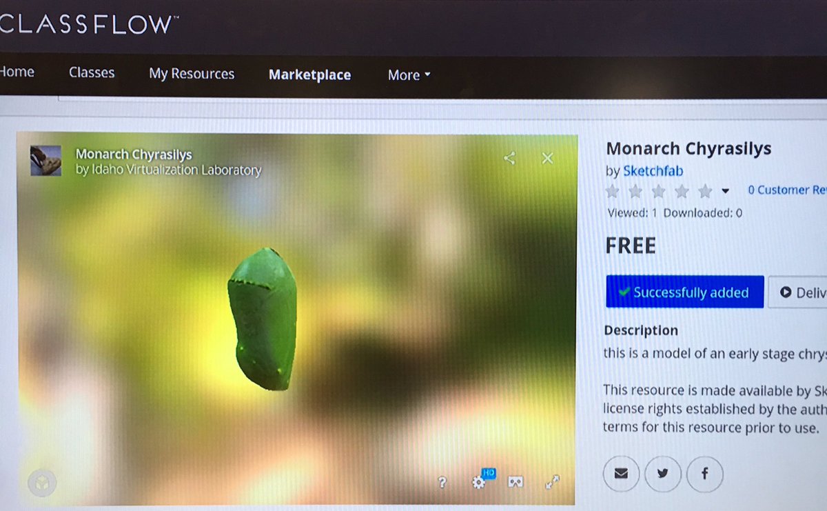 _CindyWallace_'s tweet photo. 3D models now available in #classflowmkpl So excited for our kiddos @MarshallISD to use them! #STEM https://t.co/B9VhvXVyLM