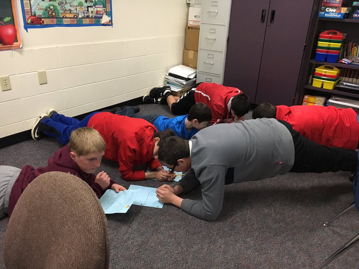 FindingX_Ervin's tweet photo. More than just exercising our brains! #MathMuscles #Plank #ReviewOnOurArms @LakeDenoon @MuskegoNorwaySc https://t.co/cvkk8D3BsK