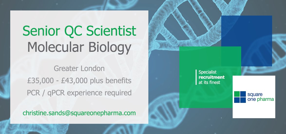 SQ1Pharma's tweet photo. Christine has a great opportunity for a Senior QC Scientist based in London. Get in touch to find out more information - 0207 208 2828 https://t.co/3aIDfnvBYc