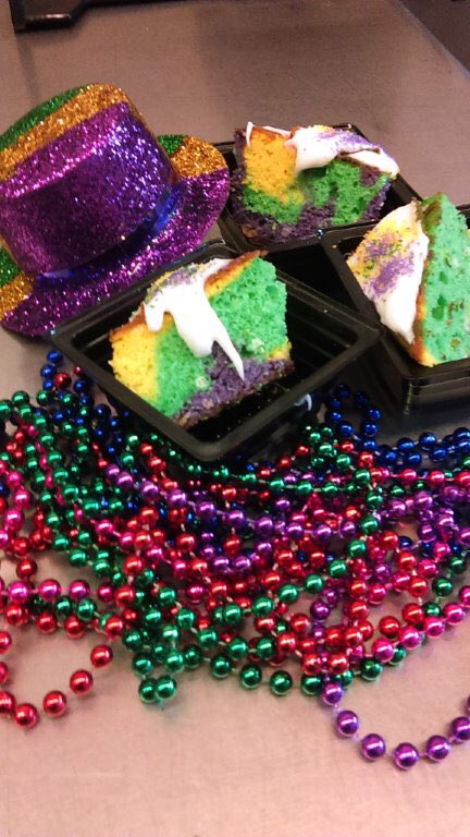 NISDFoodService's tweet photo. WOW!  Can't wait to eat Mardi Gras cake tomorrow at Newport Primary School!  Great job ladies! https://t.co/Mdf5sGvFRk