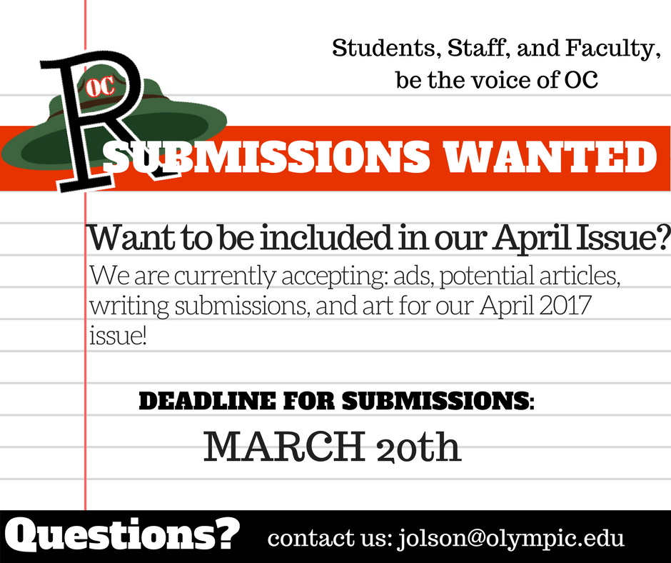 ocrangernews's tweet photo. Students, staff, faculty, be the voice of OC! We want you in our paper, so make yourself heard! Submit ads, articles, and art! #OC #art https://t.co/5uAn4bY3Vj