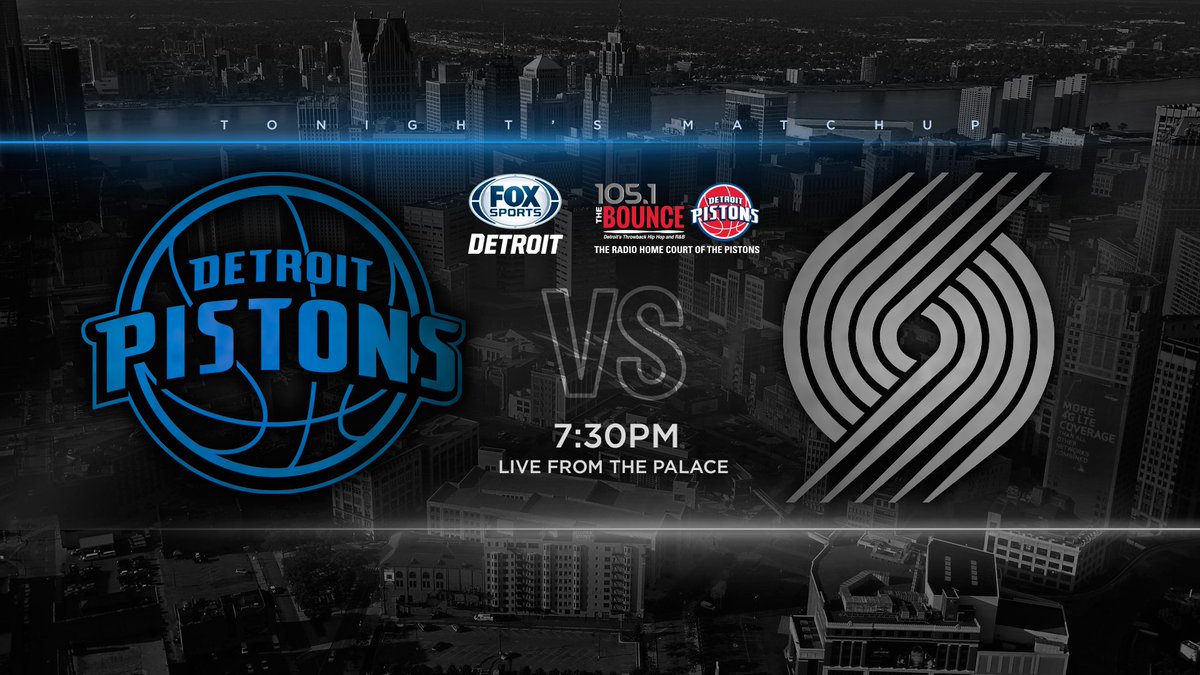 GAME DAY. We take on Portland for the final time at @ThePalace   📺 @FOXSportsDet 📻 @1051thebounce https://t.co/qLMSc9E3Tq