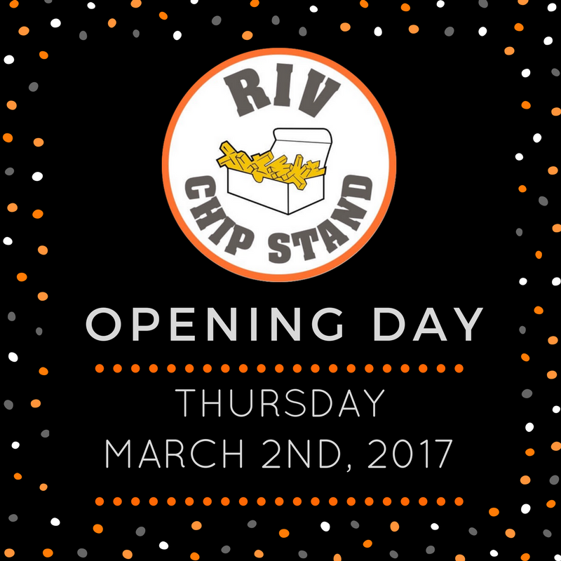 It's that time again!! 
Chip Stand season! 🍟🍔🌭🌯🍦 
Who's hungry for some RIV?!?! 😋
We will be opening for the season this Thursday.