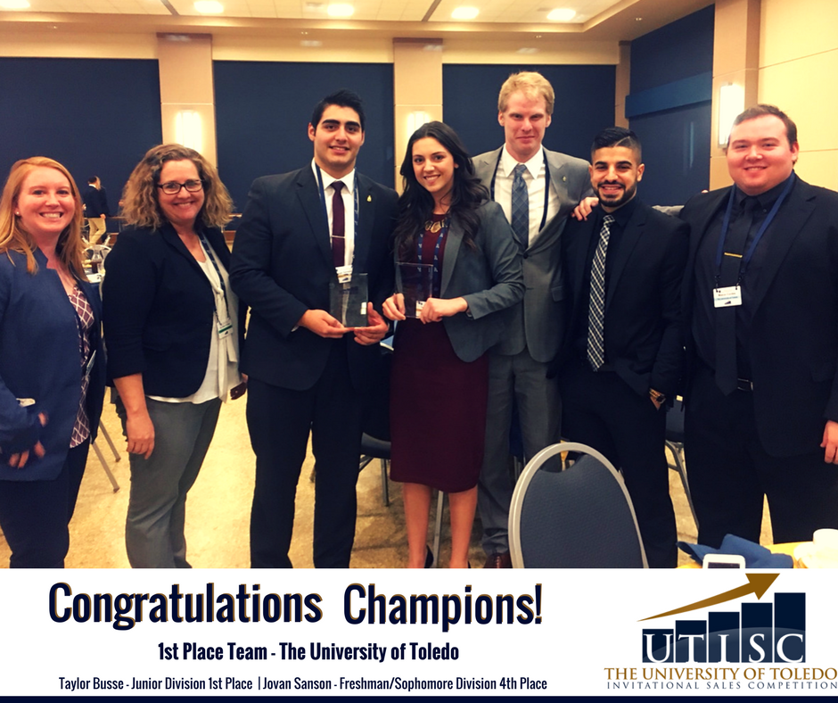 UToledoESSPS's tweet photo. We are happy to announce that our UTISC team let us keep the trophy home this year. Congratulations team!! #UTProSales https://t.co/yJbF8xzI9N